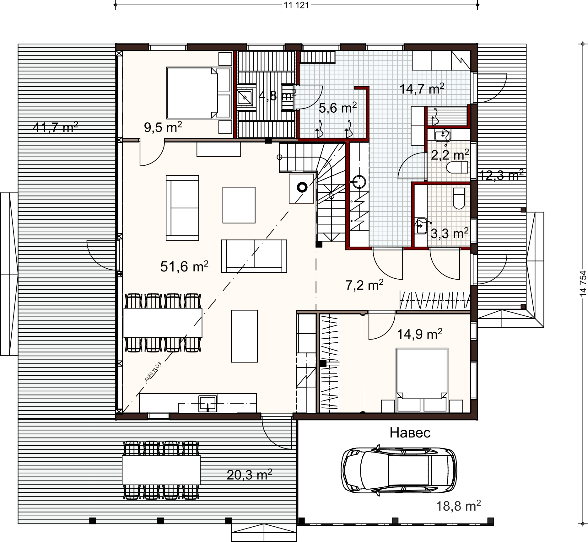 AILO II (150 м2) - HONKA. Финские дома из клееного бруса - проектирование и  строительство деревянных домов под ключ